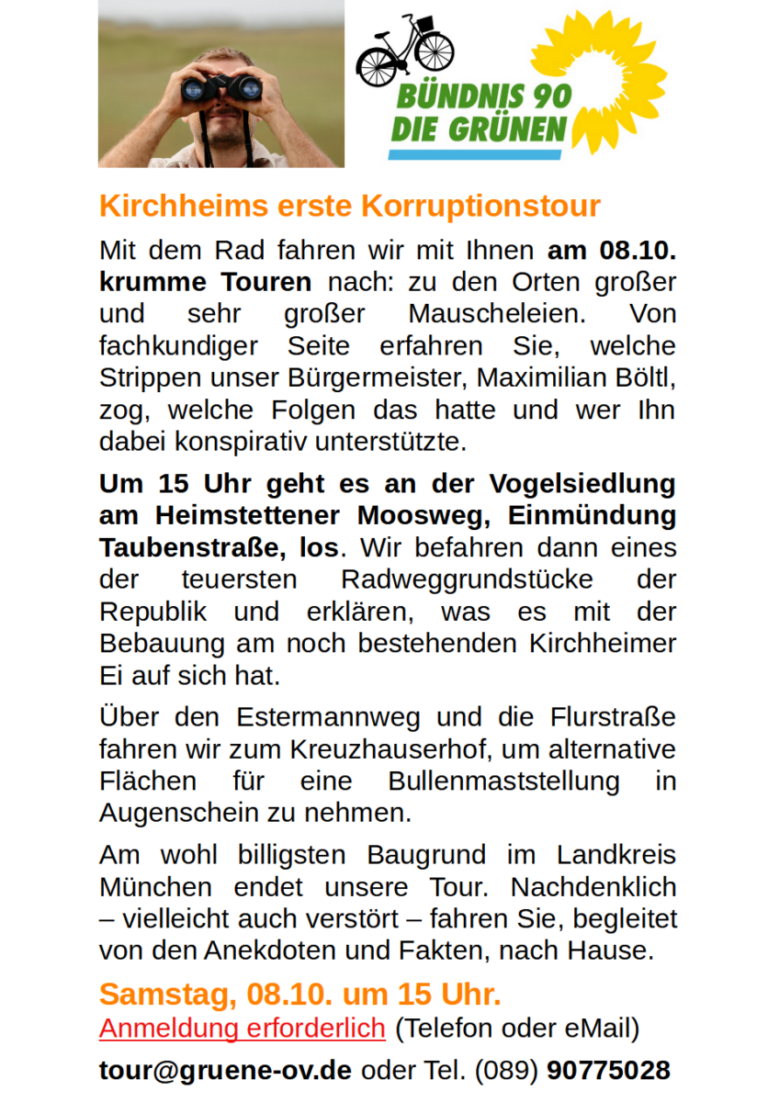 Einladung Korruptionstour